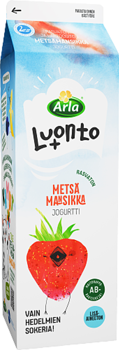 Rasvaton metsämansikkajogurtti laktoositon