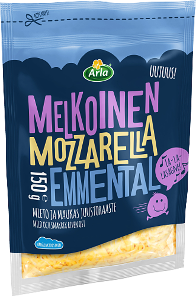 Melkoinen Mozzarella-Emmental raaste