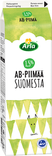 AB-piimä Suomesta 1,5 %