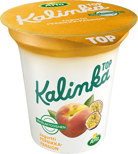 Arla® Kalinka Top Persikka-passionkerrosjogurtti vähälaktoosinen 150 g