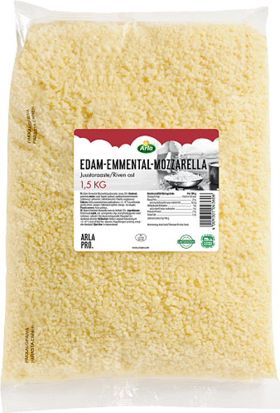Arla Pro Edam-Emmental-Mozzarella juustoraaste 25% 1,5kg