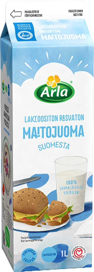 Laktoositon rasvaton maitojuoma Suomi