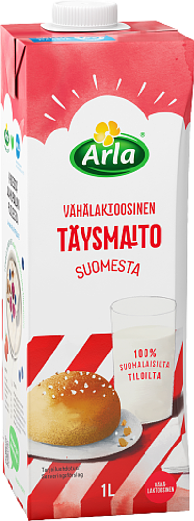 Vähälaktoosinen täysmaito (UHT)