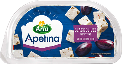 Snack, mustat oliivit