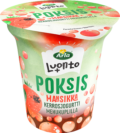 Poksis Mansikkakerrosjogurtti mehukuplilla vähälaktoosinen