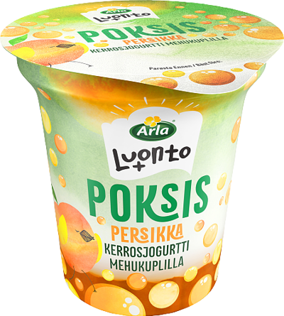 Poksis Persikkakerrosjogurtti mehukuplilla vähälaktoosinen