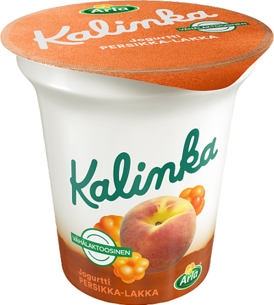 Kalinka Persikka-lakkakerrosjogurtti, vähälaktoosinen