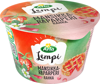 Rahka mansikka-raparperi laktoositon