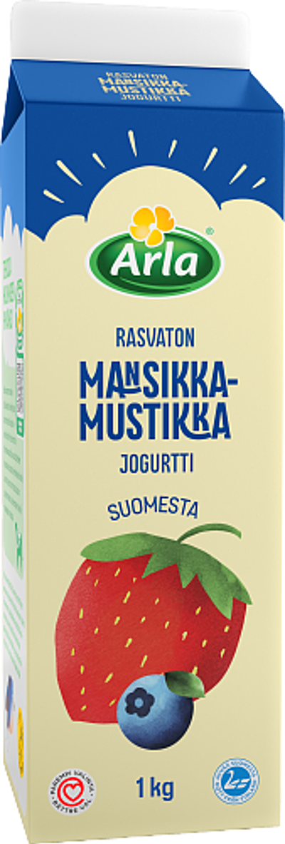 Rasvaton Mansikka-mustikkajogurtti