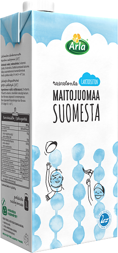 Arla Maitoa Suomesta Laktoositon ja rasvaton maitojuoma (UHT) 1 l