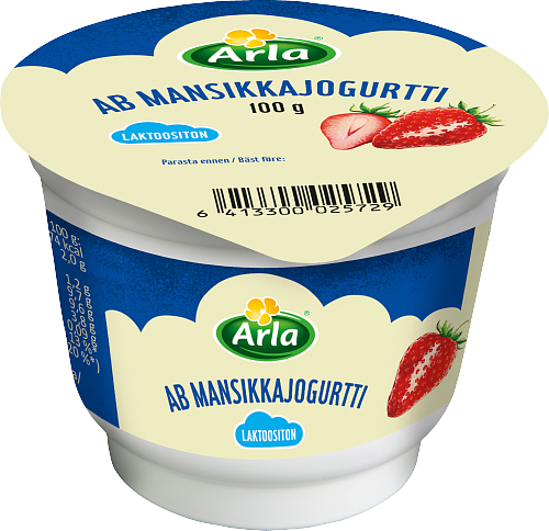 Arla® Laktoositon AB mansikkajogurtti 100 g