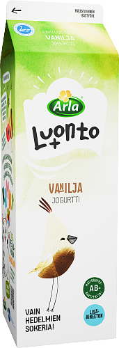 Kreikkalainen tai Arla Luonto+ vaniljajogurtti